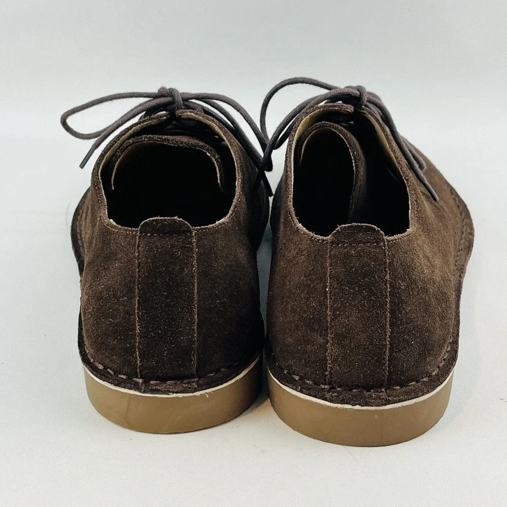Mens 10.5M Nunn Bush Gordy Plain Toe Oxford‎ Brown Suede Casual Dual Comfort